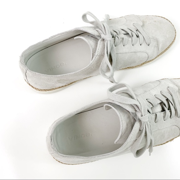 Vince Jadon Espadrille Sneaker Size 9 Gray Suede Jute - Picture 11 of 11